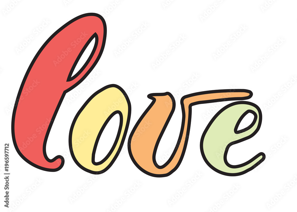 Hand drawn typography inspirational word Love. For greeting cards, Valentine s day, wedding, posters, prints or home decorations. illustration Hand drawn typography inspirational word Love. For greeting cards, Valentine s day, wedding, posters, prints or home decorations. illustration