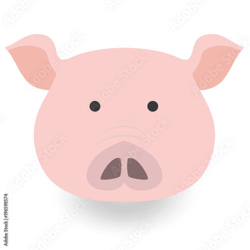 Flat icon with a pig