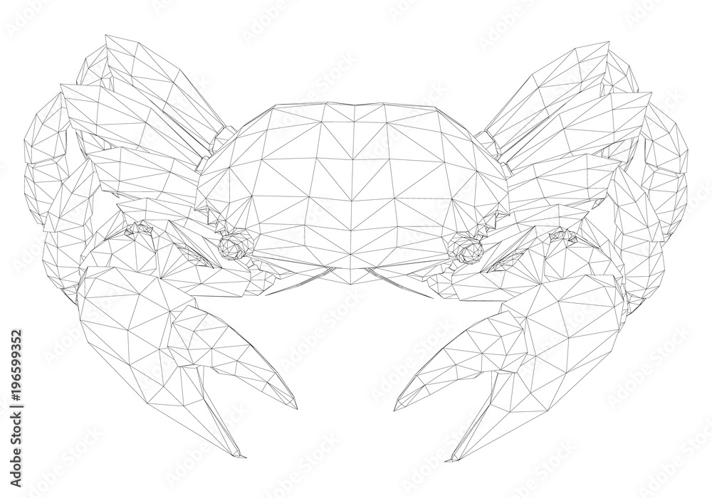 Obraz premium Polygonal crab in front