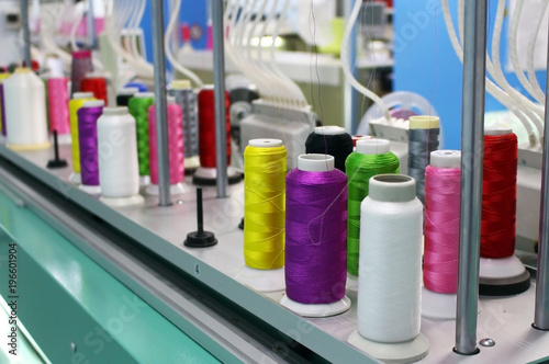 colored threads for embroidery machines photo