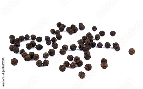 Pile of black pepper isolated on white background