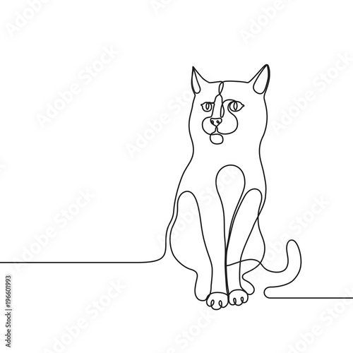 Continuous line drawing cat single line concept for veterinary service, pet shops advertisement, animal adoption, grooming salon, pet care products