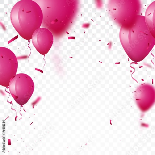 Celebration background with beautiful balloon and confetti