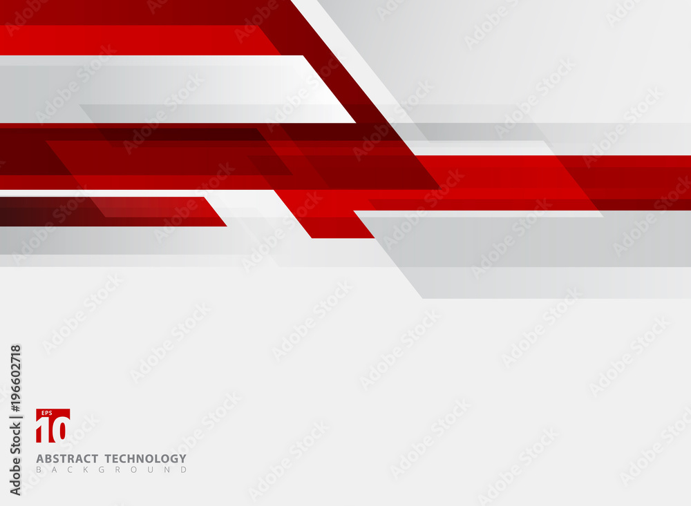 Naklejka premium Abstrakcjonistycznej technologii geometrycznego czerwonego koloru ruchu błyszczący tło.