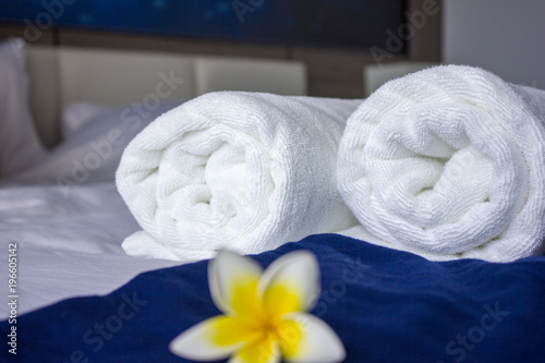 White towels. The concept of SPA  photo