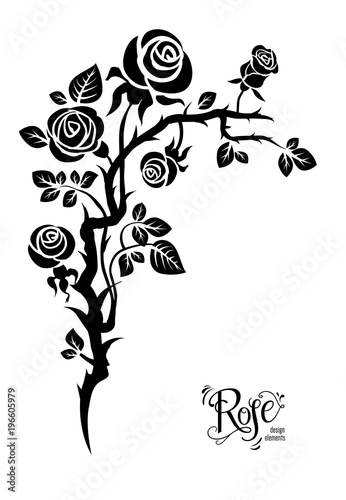 Black flower tattoo