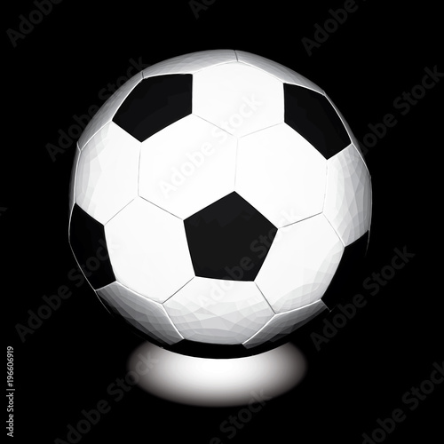 Soccer ball on a black background