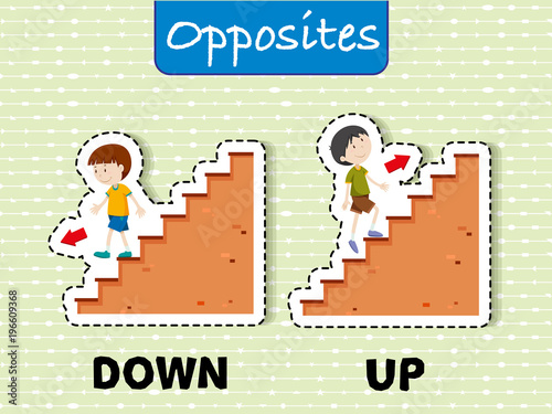 Opposite words for down and up