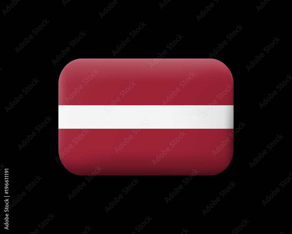 Flag of Latvia. Matted Vector Icon and Button. Rectangular Shape Flag of Latvia. Matted Vector Icon and Button. Rectangular Shape