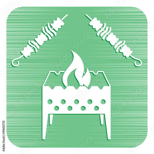 Brazier grill with kebab icon