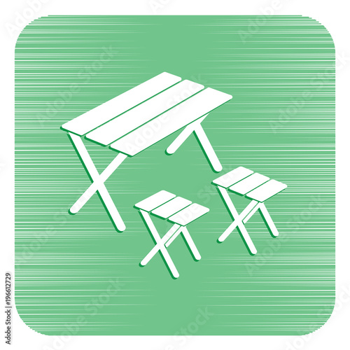 Camping table and stool icon
