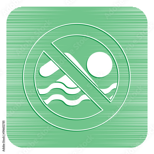 No swimming prohibition sign icon
