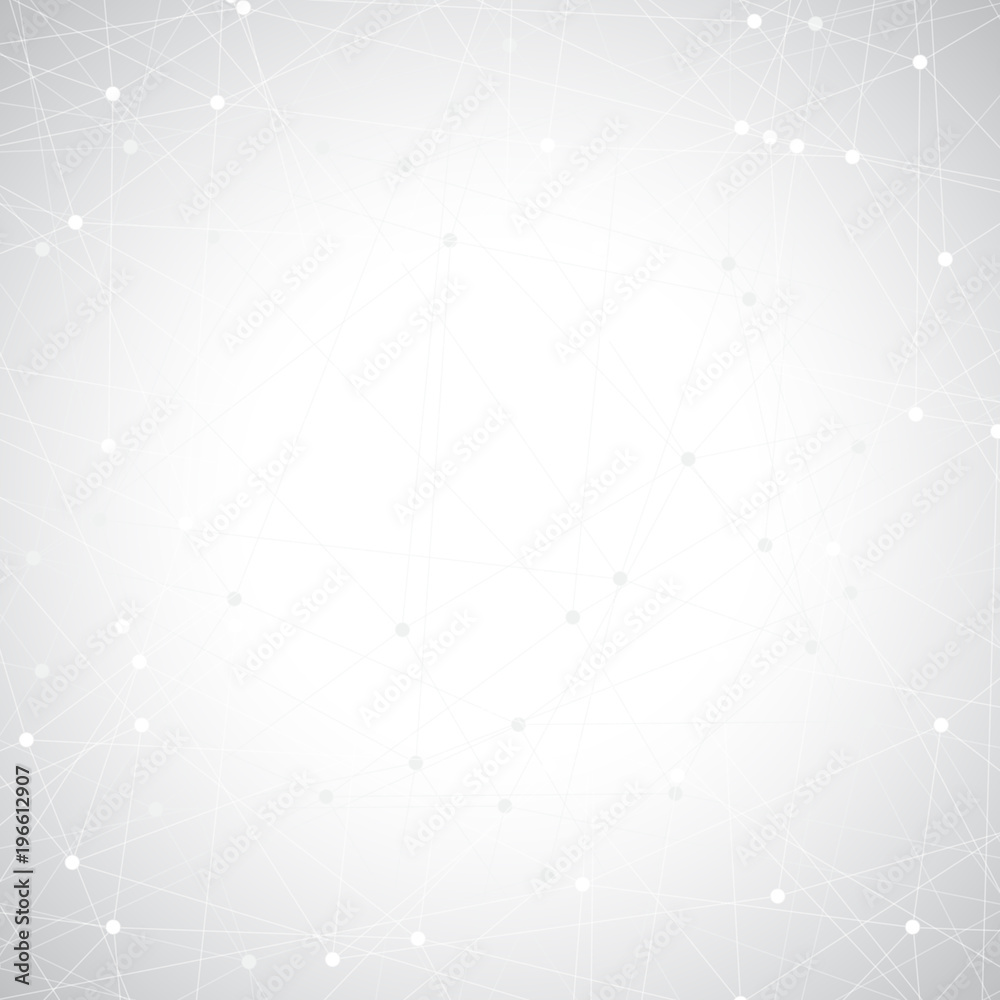 Tecnology grey background. Molecule and communication background. Graphic background for your design 