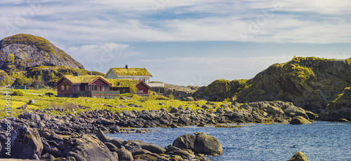 Rorbu, Norwegian traditional type of house used by fishermen photo