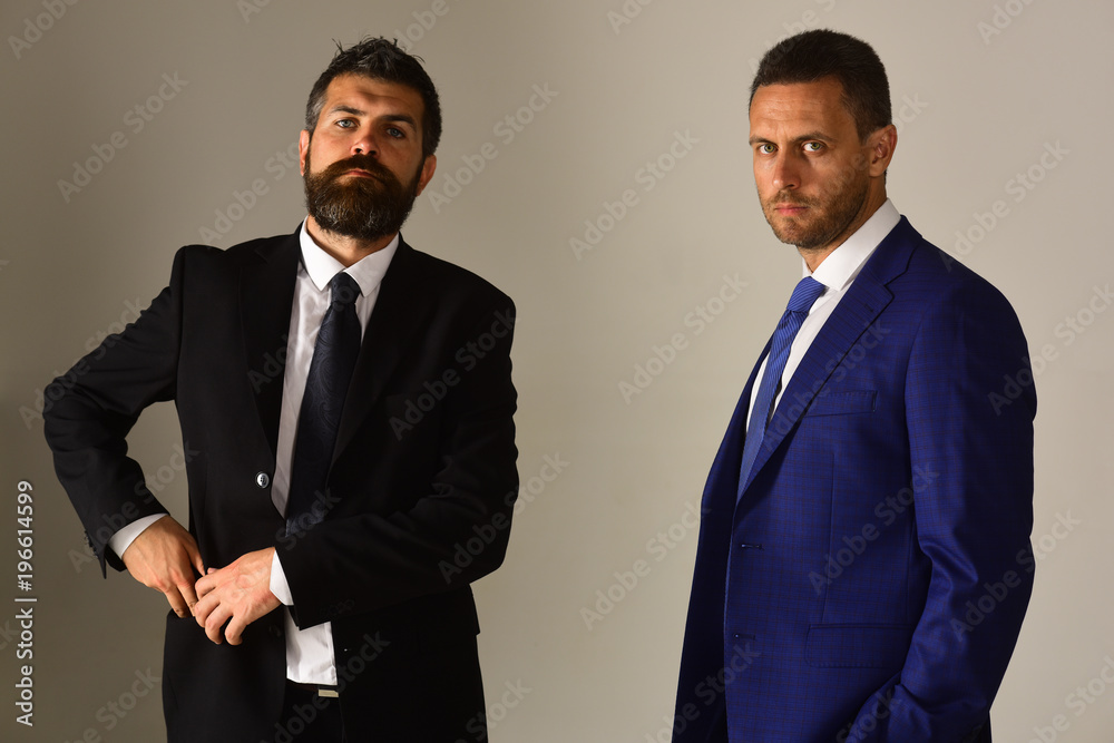 Businessmen wear smart suits and ties. Leaders settle disputes Businessmen wear smart suits and ties. Leaders settle disputes