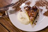 Cheesecake dessert served with sour cream
