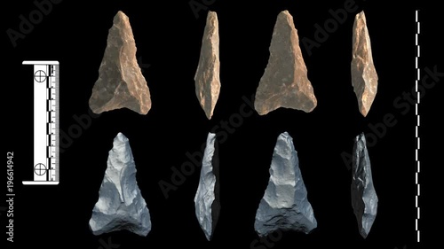Spear Point crude triangular
Paleolithic artifacts animation photo