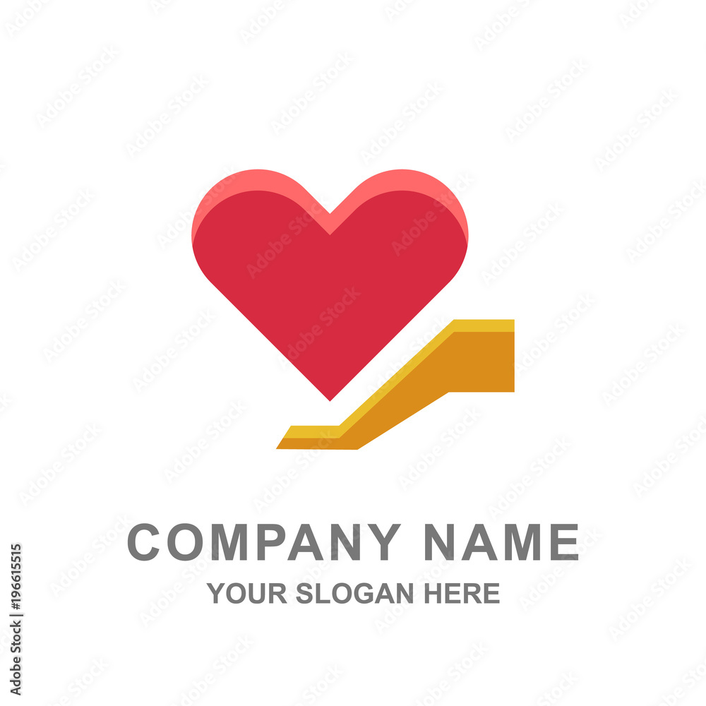 Sharing Caring Love Heart Logo Vector Illustration 