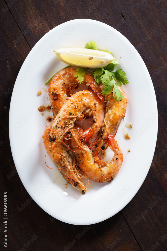 barbecued chilli prawns