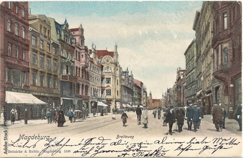 Magdeburg, Breiteweg 1903 (original gelaufene Postkarte)