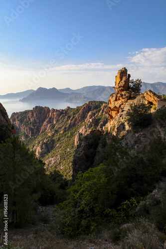 Orange rock on the Corsica coast