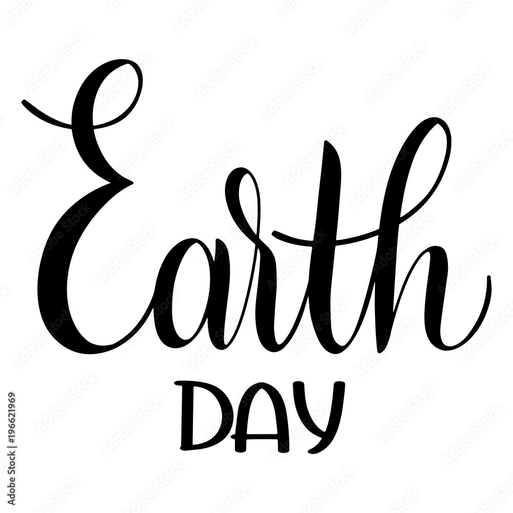 Happy Earth Day Lettering. Hand Drawn Text. Papercut Happy Earth Day Lettering. Hand Drawn Text. Papercut