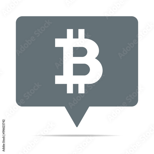 Graue Sprechblase mit Bitcoin