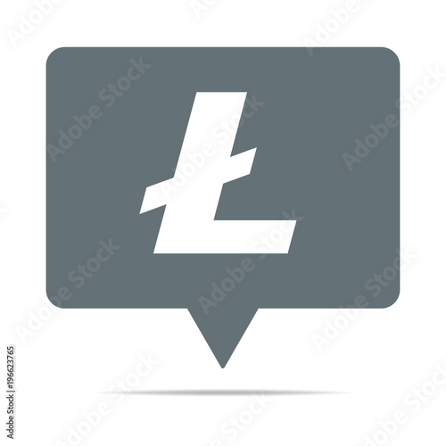 Graue Sprechblase mit Litecoin