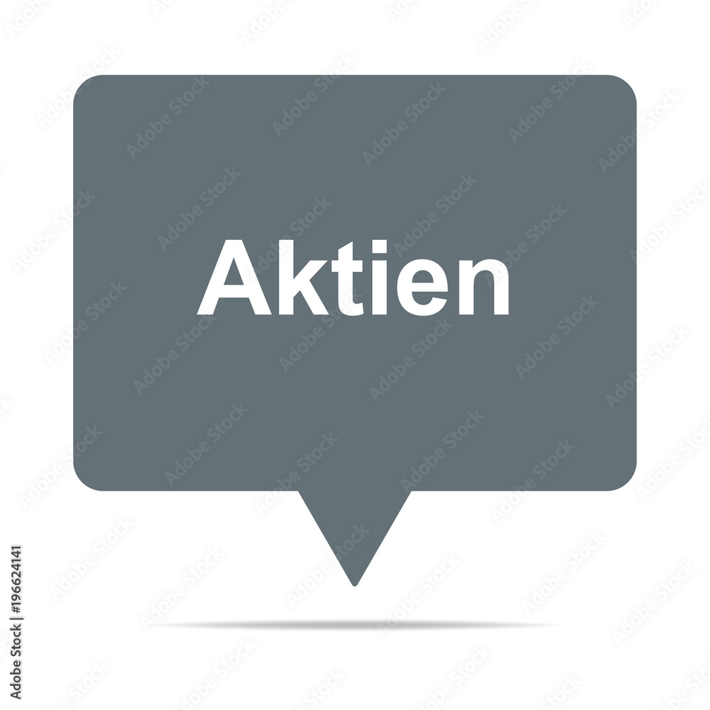 Graue Sprechblase mit Aktien Graue Sprechblase mit Aktien