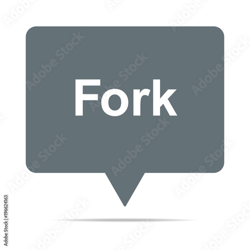 Graue Sprechblase mit Fork