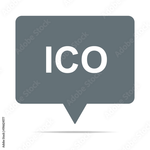 Graue Sprechblase mit ICO