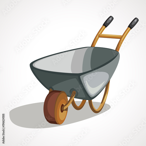 Cartoon wheelbarrow for mining work