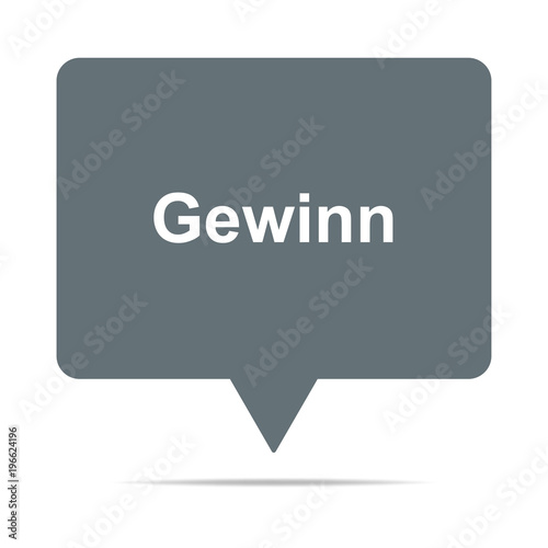 Graue Sprechblase mit Gewinn