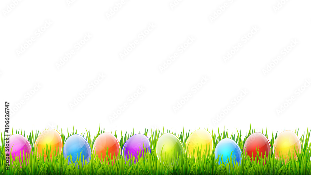 Happy Easter border isolated on white background vector