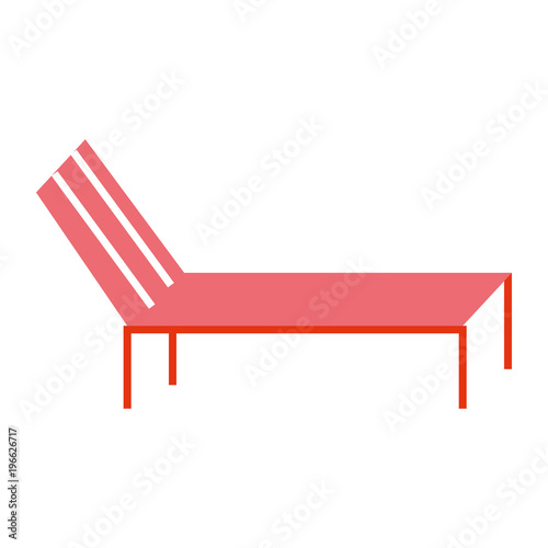 beach sun lounger chair comfort vector illustration