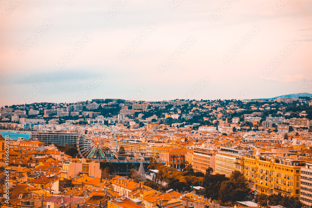 warm colored panoramic overview of nice