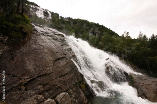 Beautiful waterfalls in the Norwegian mountains, Norway, Scandinavia