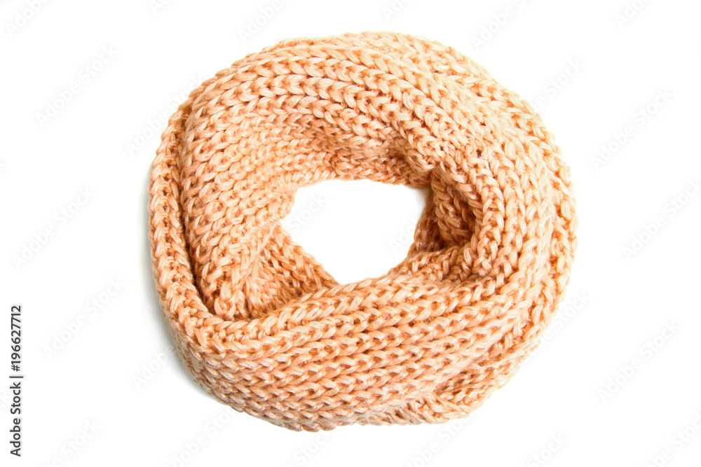 beige knitted scarf