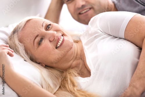 Senior couple in bed togeth...