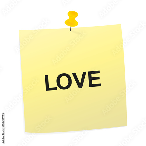 Notizzettel gelb - Erinnerung - Liebe