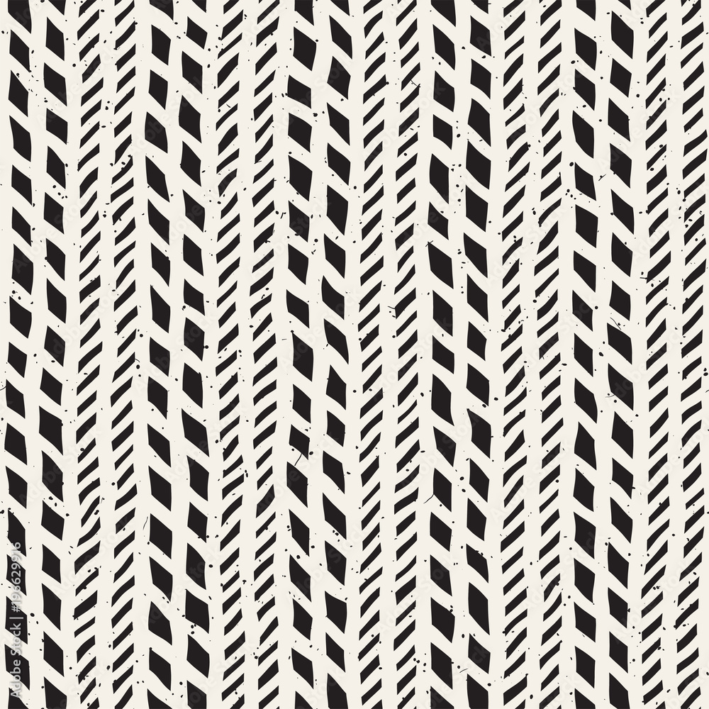 Simple ink geometric pattern. Monochrome black and white strokes background. Hand drawn ink texture for your design
