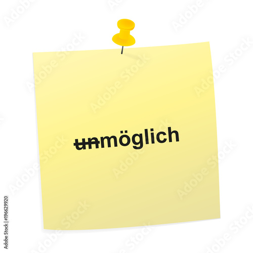 Notizzettel gelb - un-möglich