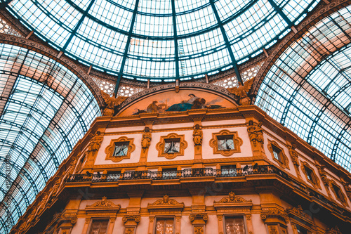 Beautiful architecture of famous Galleria Vittorio Emanuele II