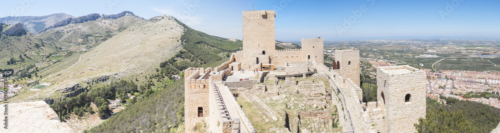 Santa Catalina castle interior panoramic view, Jaen, Spain