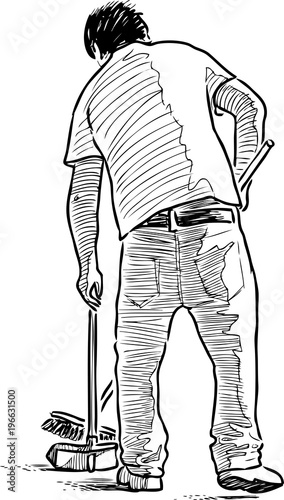 Sketch of a street sweeper