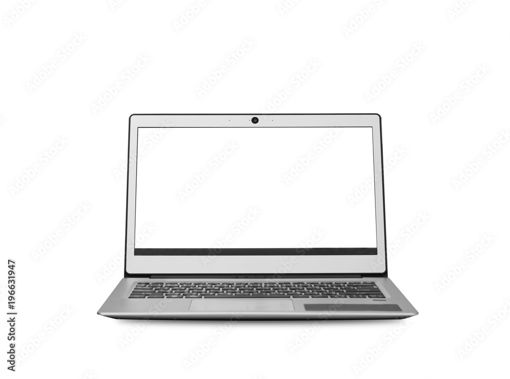 Laptop with blank screen isolated on white background, this has clipping path. Laptop with blank screen isolated on white background, this has clipping path.