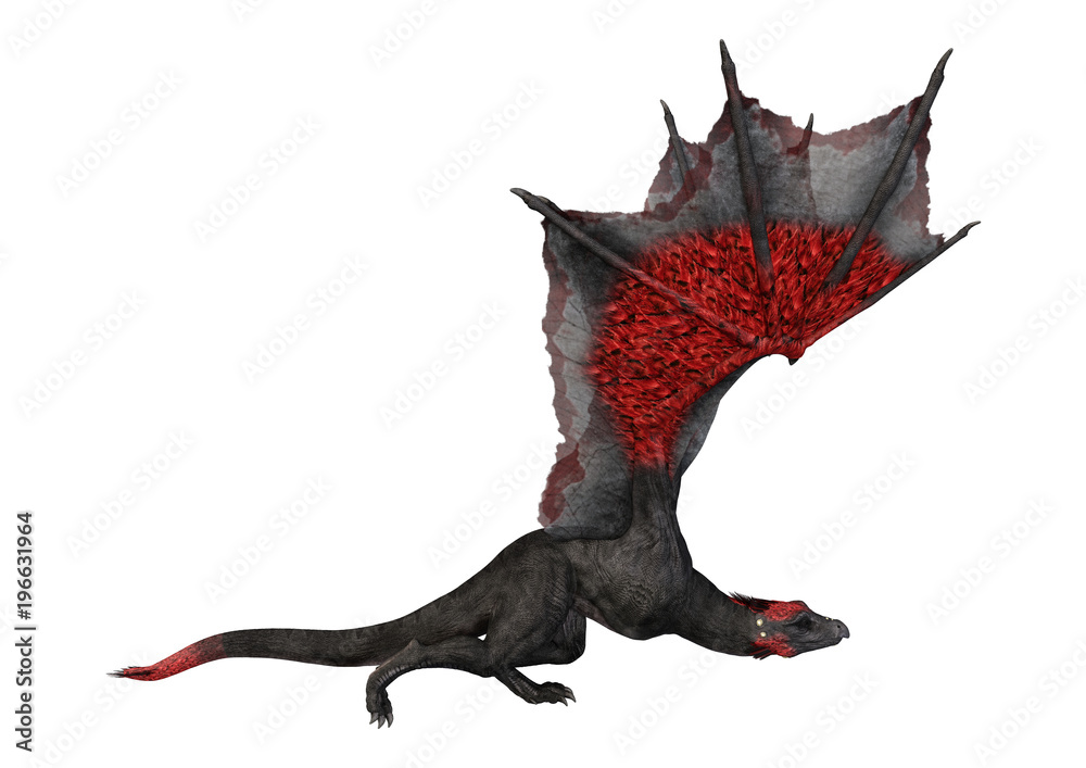 3D Rendering Fantasy Dragon on White 3D Rendering Fantasy Dragon on White