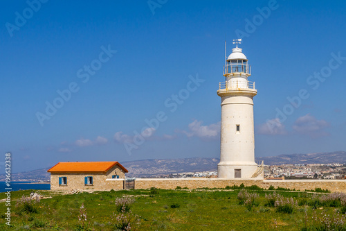 Lighthouse near the ancient Odeon Amphitheatre. Paphos, Cyprus