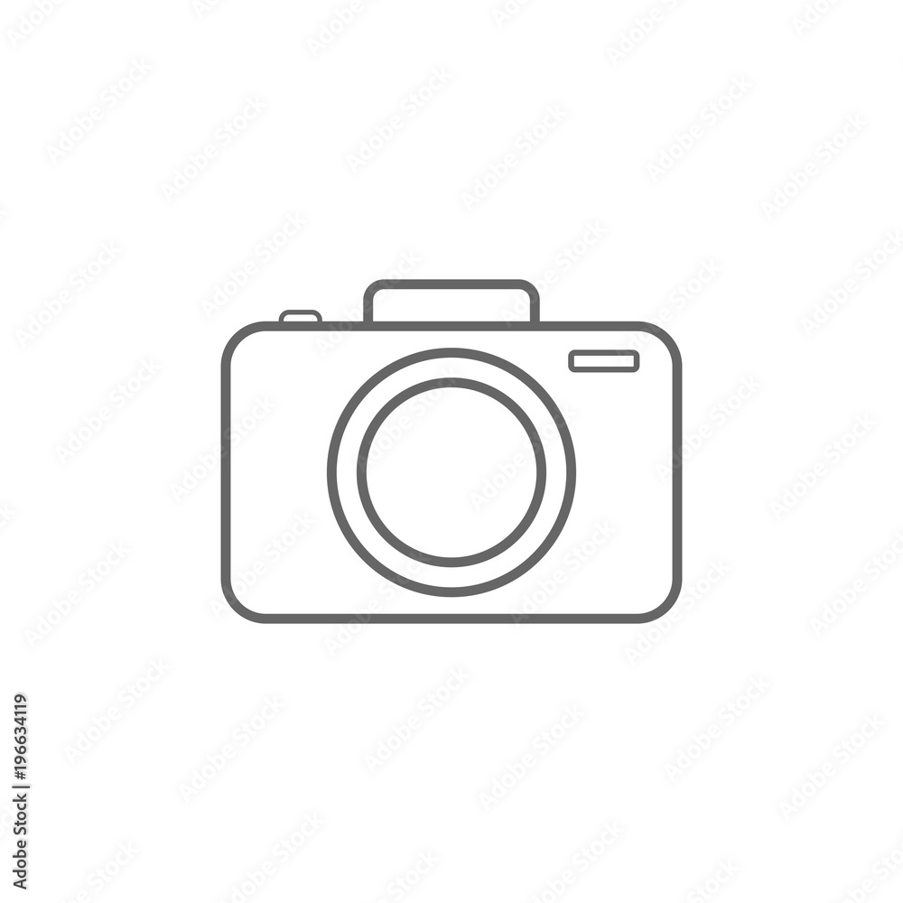 Digital photo camera icon. Vector.