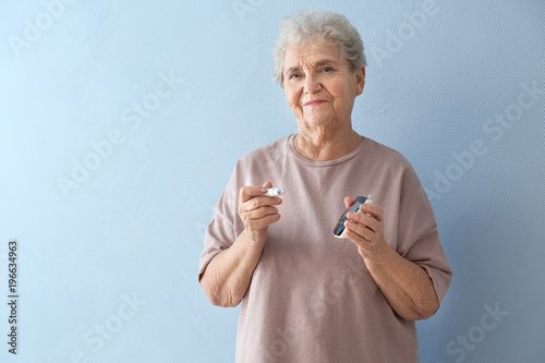 Elderly diabetic woman with...